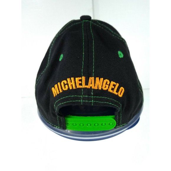 TEENAGE MUTANT NINJA TURTLES Green VINYL Michelangelo Mask SNAPBACK KIDS CAP - Picture 3 of 8